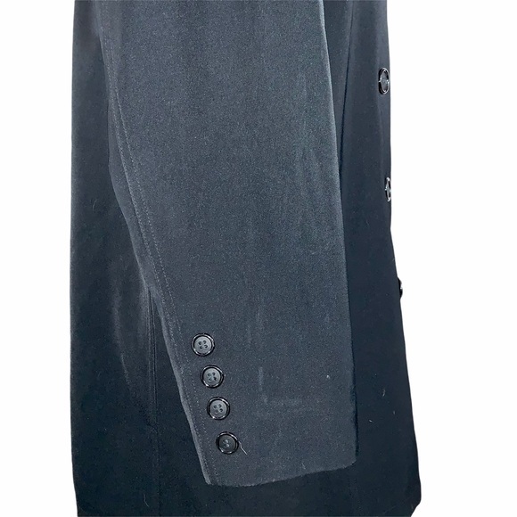Jacqueline Ferrar size L black double breasted button front vintage trench coat - Picture 12 of 16